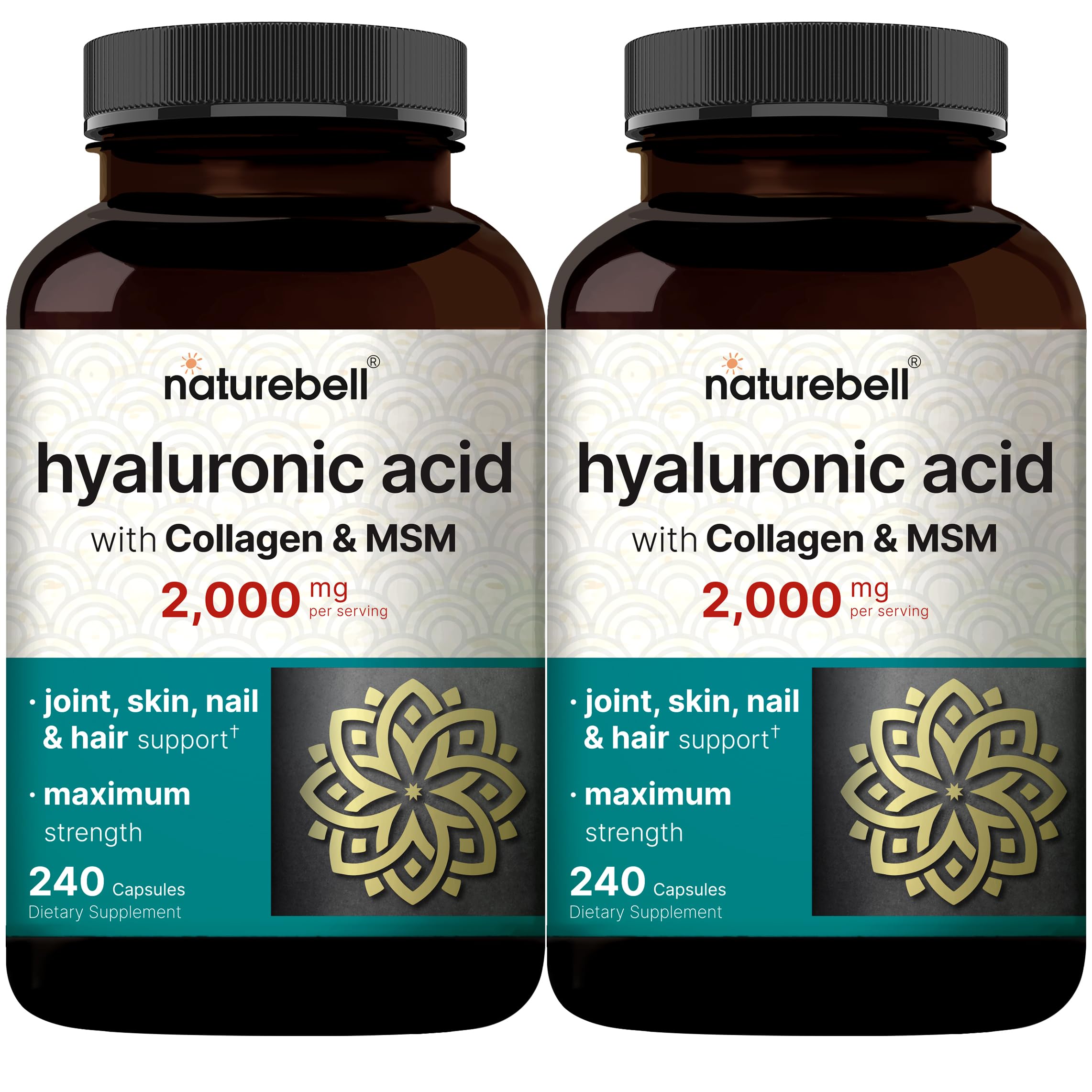 NatureBell ácido hialurónico 2000 mg, cápsulas para una piel más hidratada.