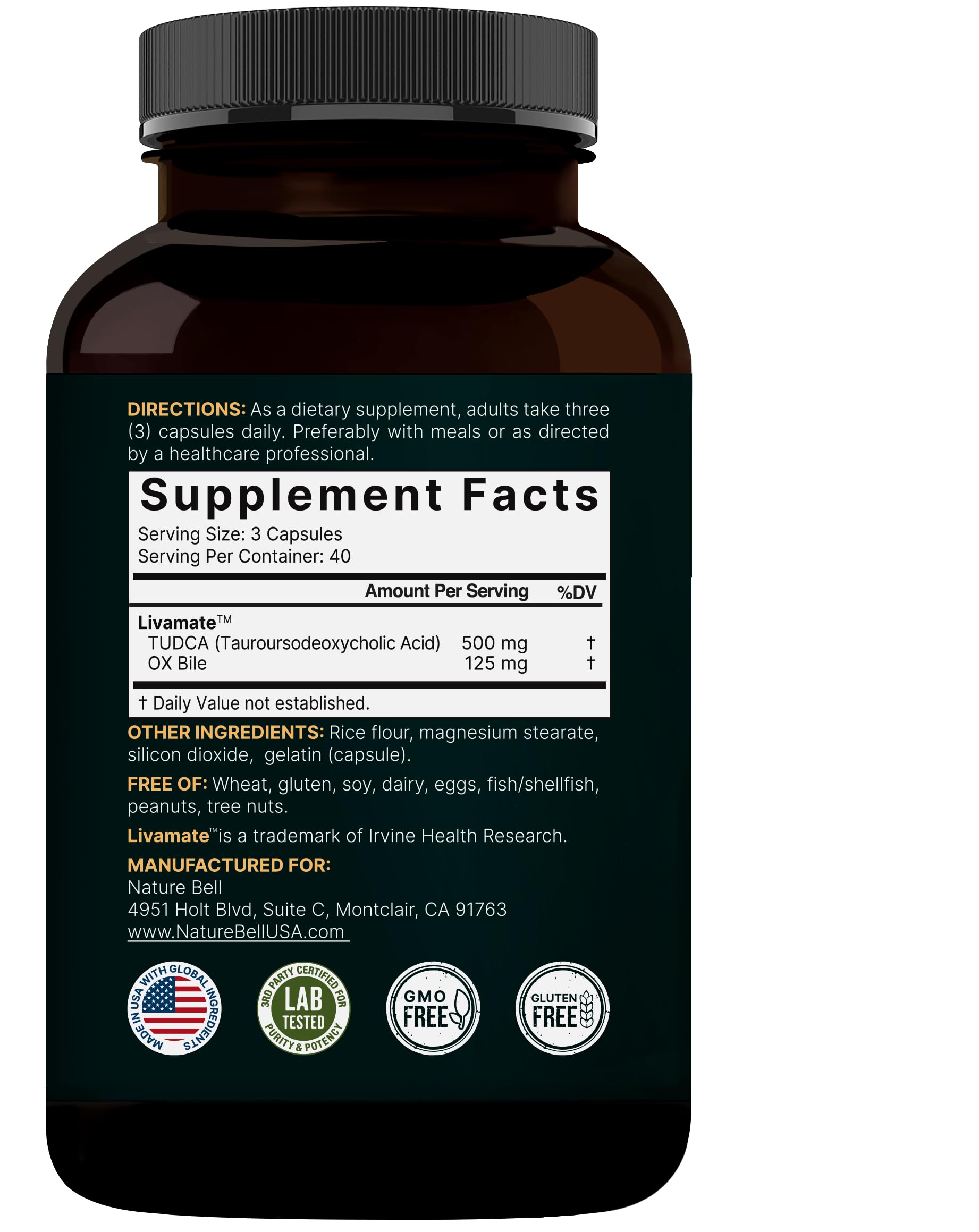 NatureBell TUDCA antioxidante natural para bienestar general