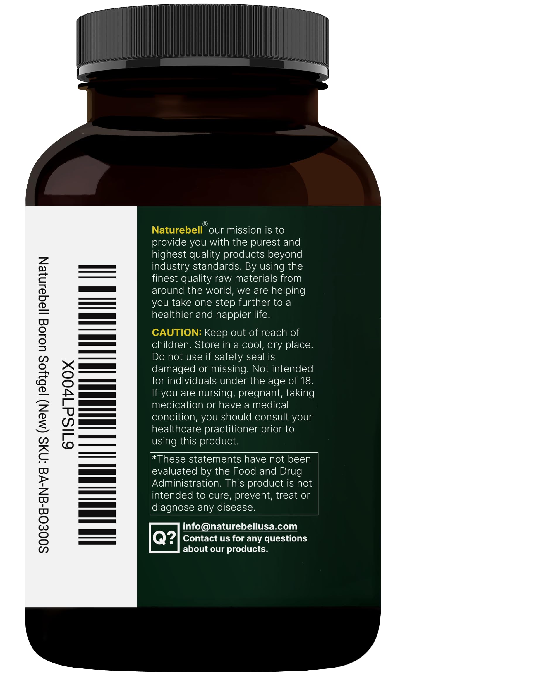 NatureBell Boron, detalle cápsula suave para tragar