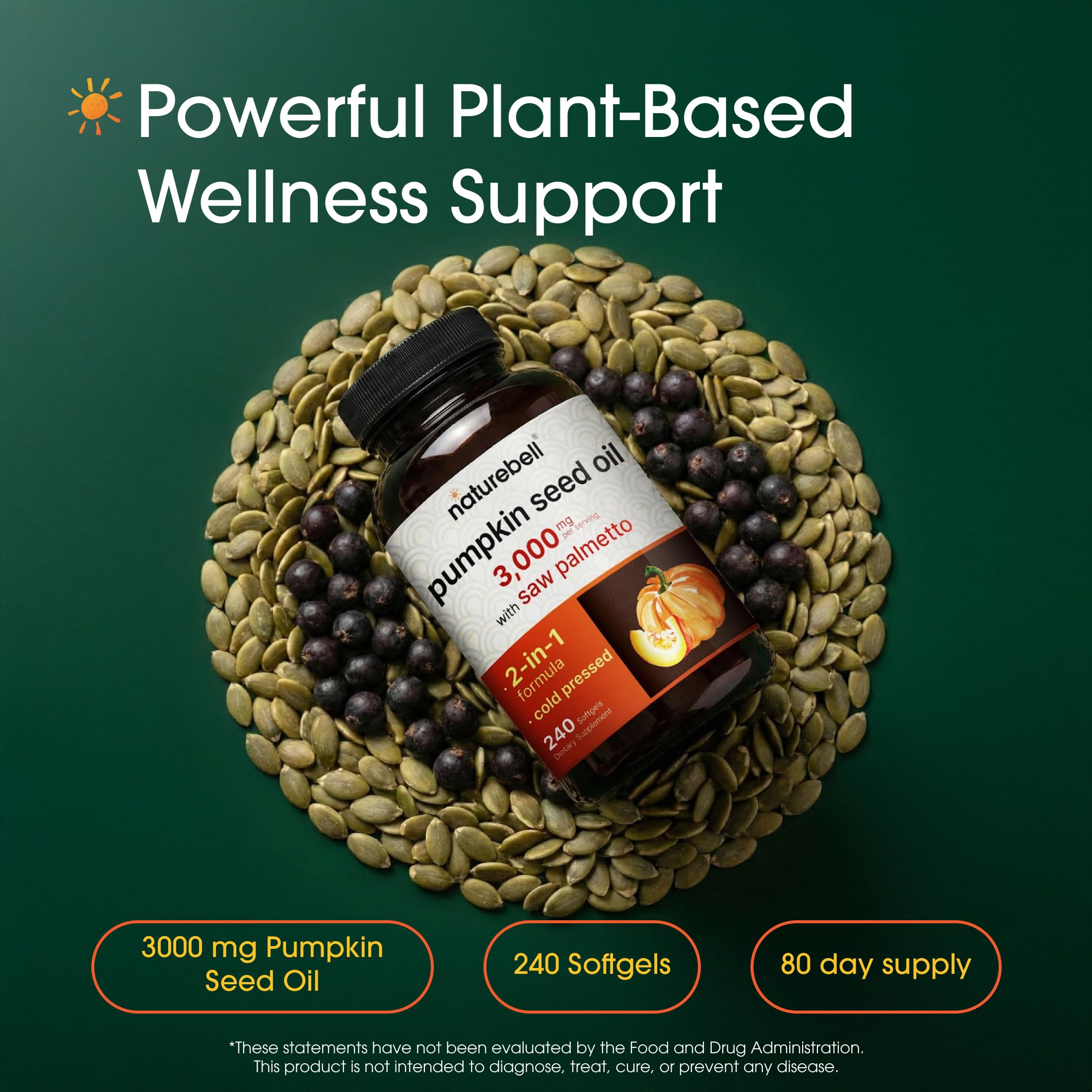 NatureBell Cápsulas blandas con extracto de palma enana para salud general