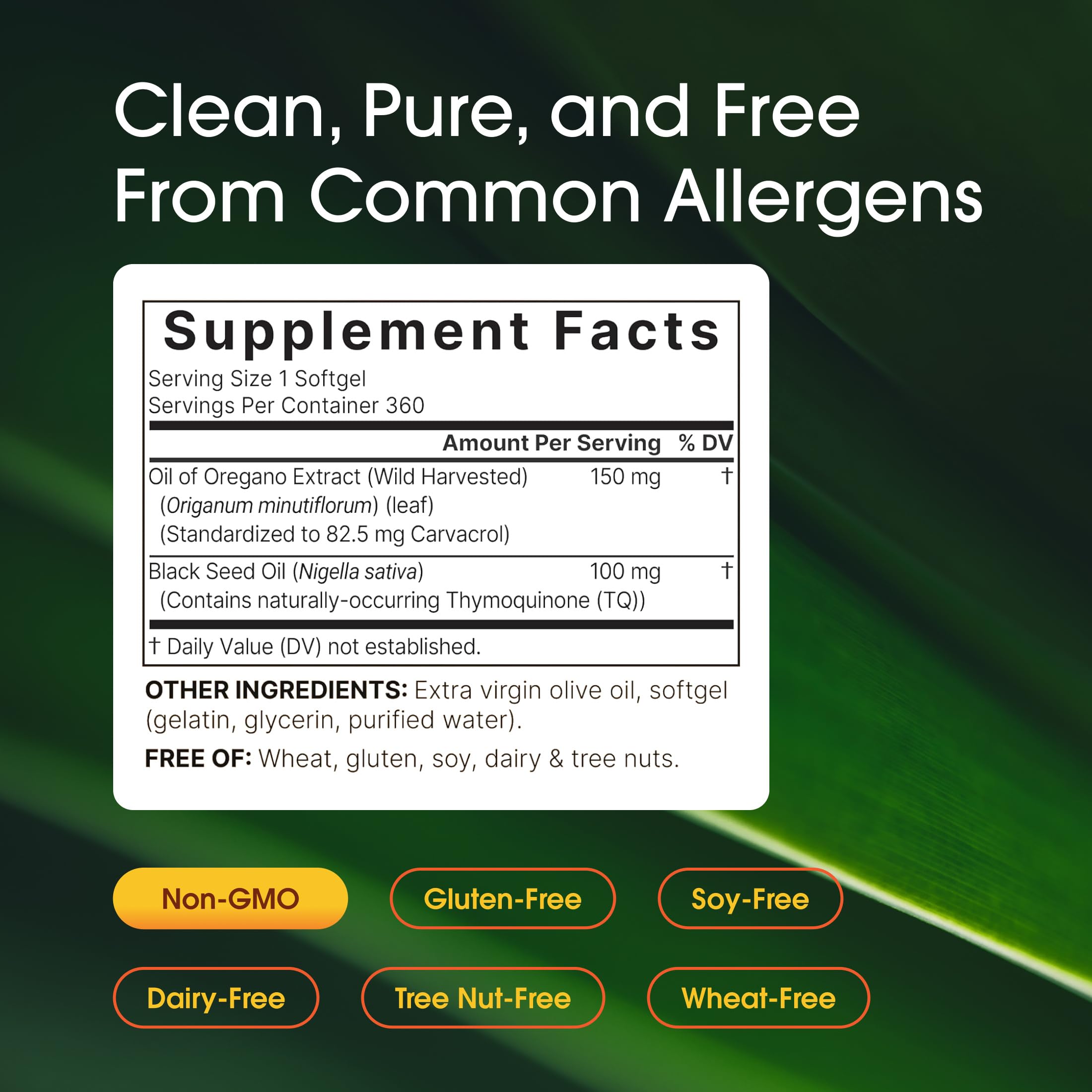 NatureBell con carvacrol y thymoquinona para compuestos activos del oregano.