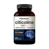 NatureBell Citicolina 500mg en botella, apoyo diario para la función cerebral.