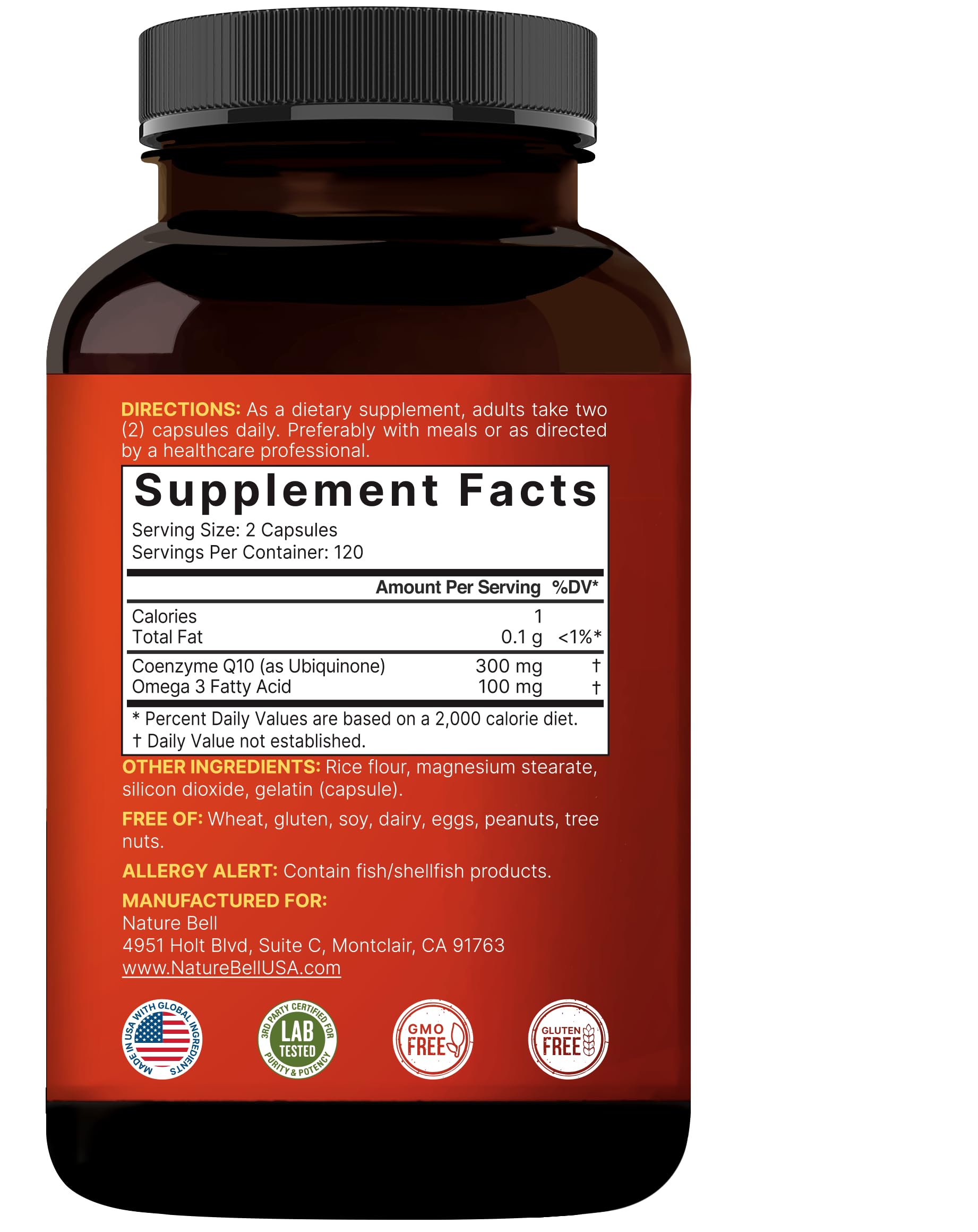 NatureBell CoQ10 300 mg - uso diario para vitalidad sostenida