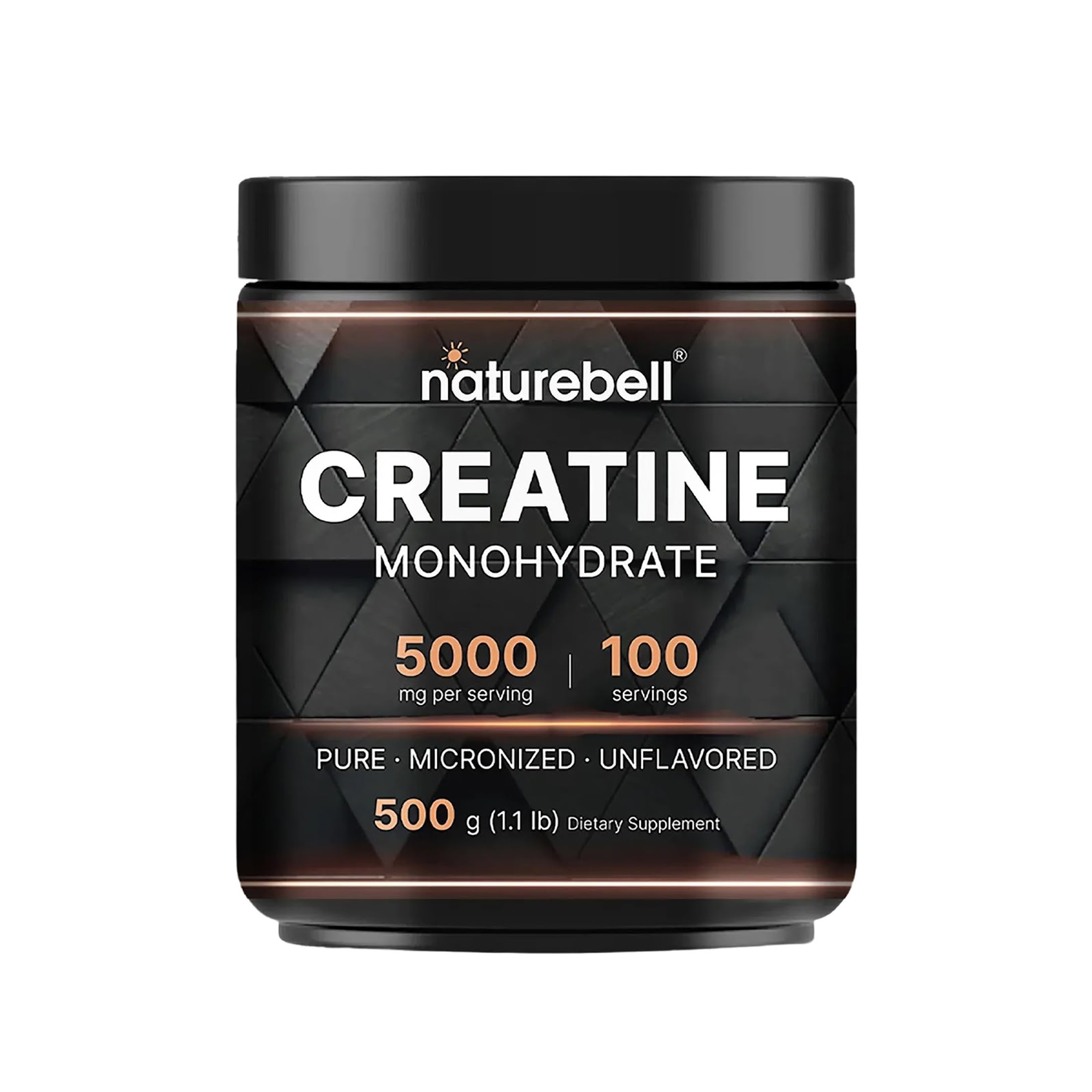 NatureBell Creatina Monohidrato en envase de 500 g para tu rutina diaria.