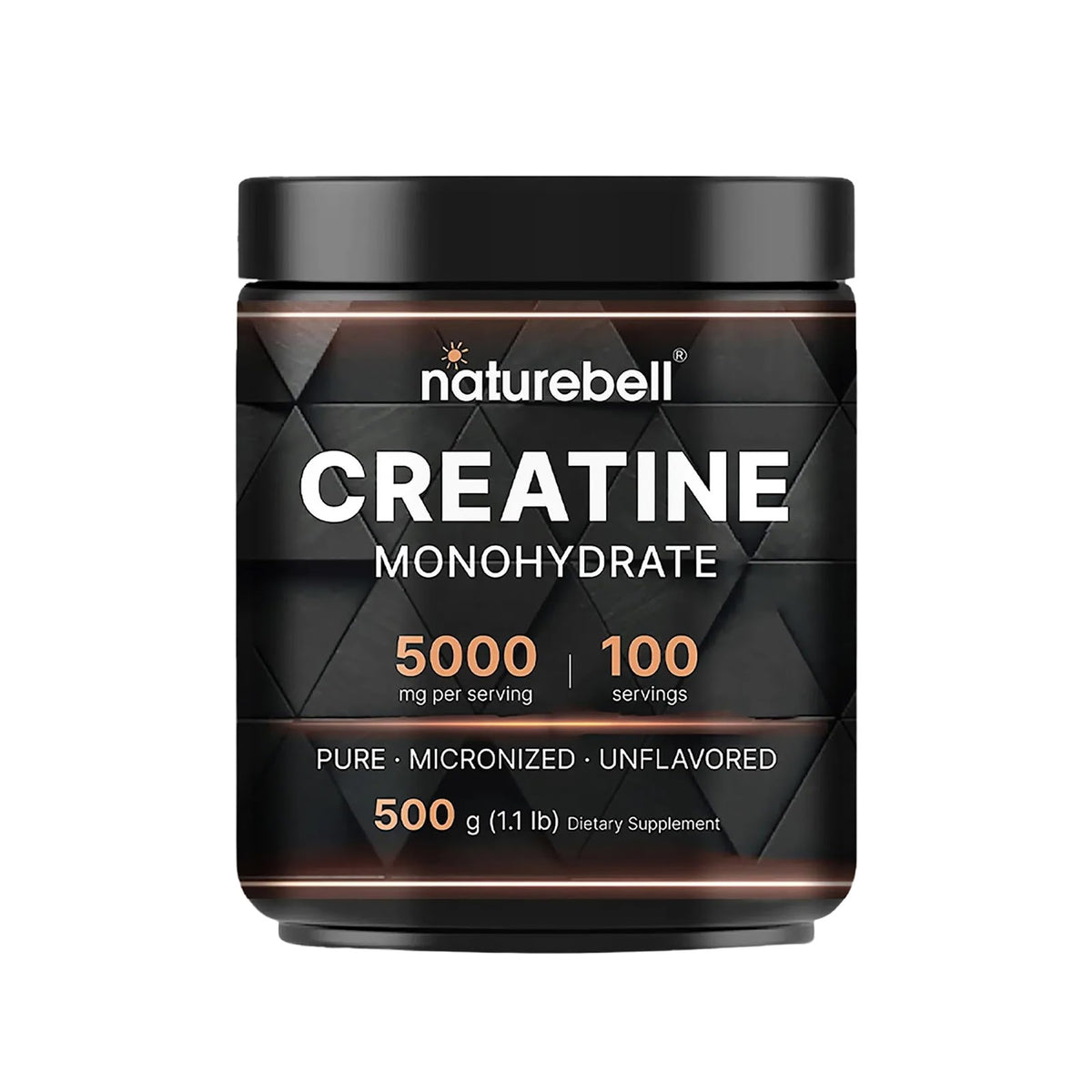 NatureBell Creatina Monohidrato en envase de 500 g para tu rutina diaria.
