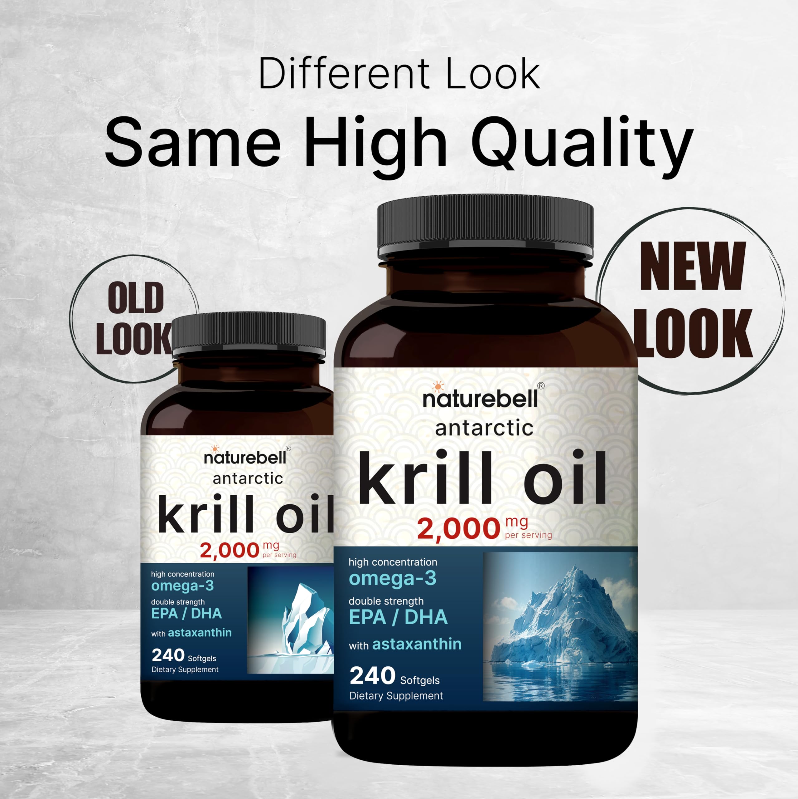 NatureBell EPA y DHA de Krill Antártico, astaxantina 800 mcg para uso diario.