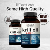 NatureBell EPA y DHA de Krill Antártico, astaxantina 800 mcg para uso diario.