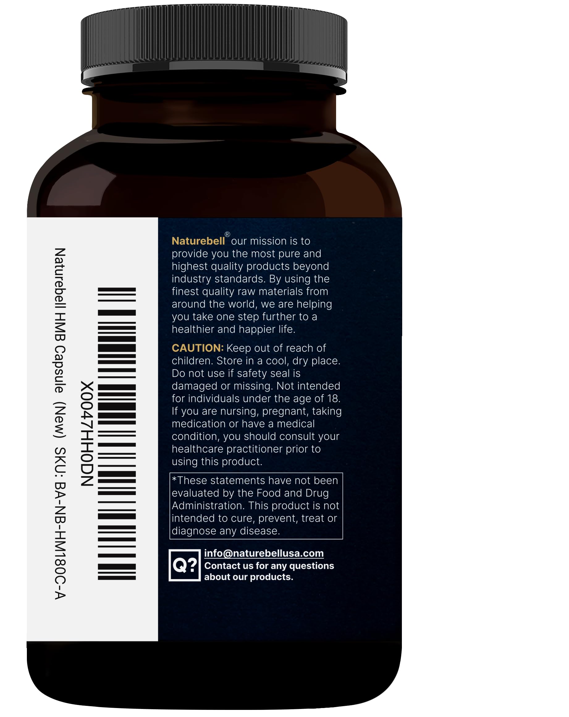 NatureBell HMB 3,000 mg - detalle de textura de cápsula: fácil de tragar