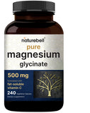 NatureBell magnesio glicinato: cápsulas de 500 mg para uso diario.