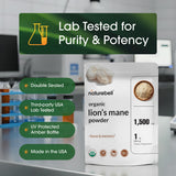 NatureBell melena de león polvo, contiene nutrientes clave para apoyo antioxidante.