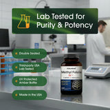 Cápsulas NatureBell Metilfolato 15 mg en primer plano, fácil de tragar.