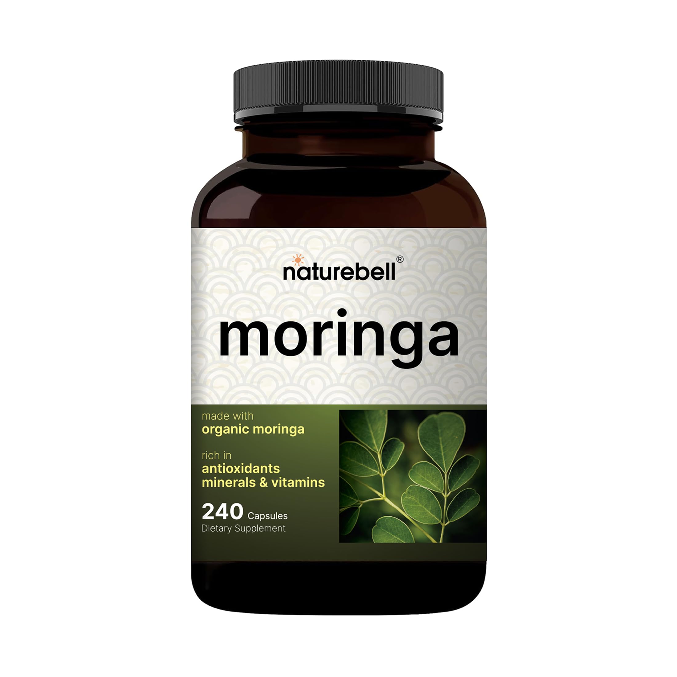 NatureBell Moringa: cápsulas 800 mg para energía diaria y nutrición.