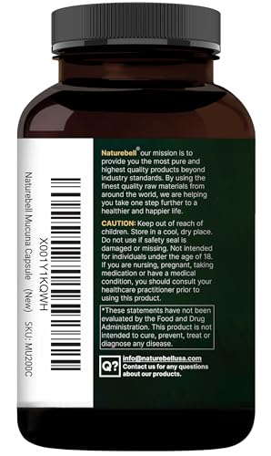 NatureBell Mucuna Pruriens caja de presentación muestra la fórmula 2 en 1