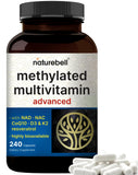 NatureBell multivitamínico metilado frasco de cápsulas para energía diaria