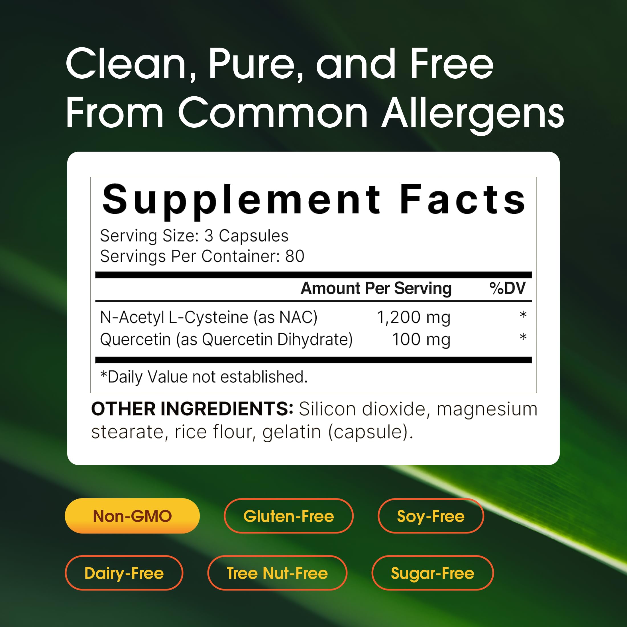 NatureBell NAC 1200 mg con quercetina - frasco dosificador, dosis precisas en casa