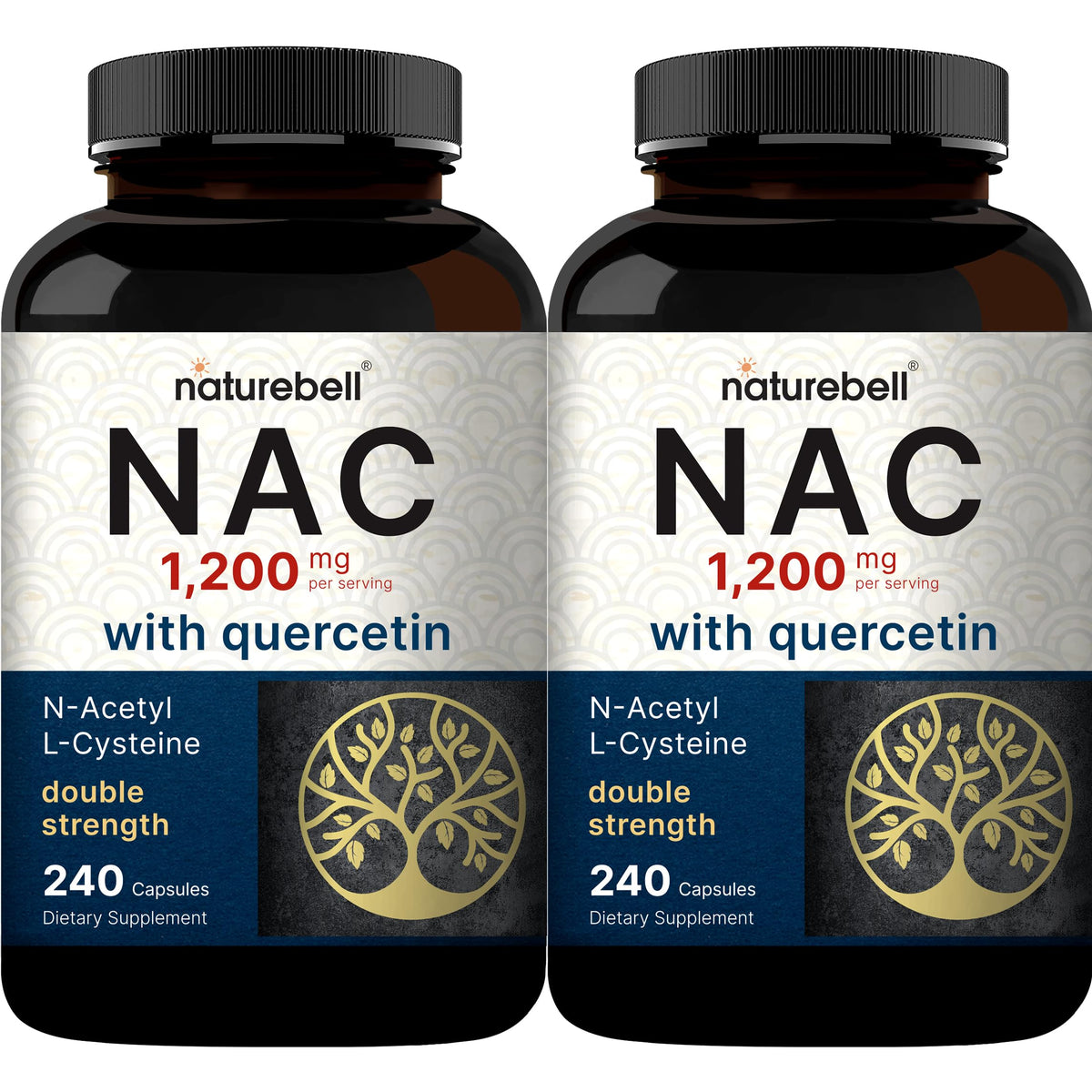 NatureBell NAC doble pack botellas, apoyo antioxidante diario para bienestar.