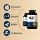 NatureBell NAC quercetina dihidratada, combinación para cuidado celular.