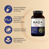 NatureBell NAD+ Complex: etiqueta frontal clara para identificar ingredientes clave.