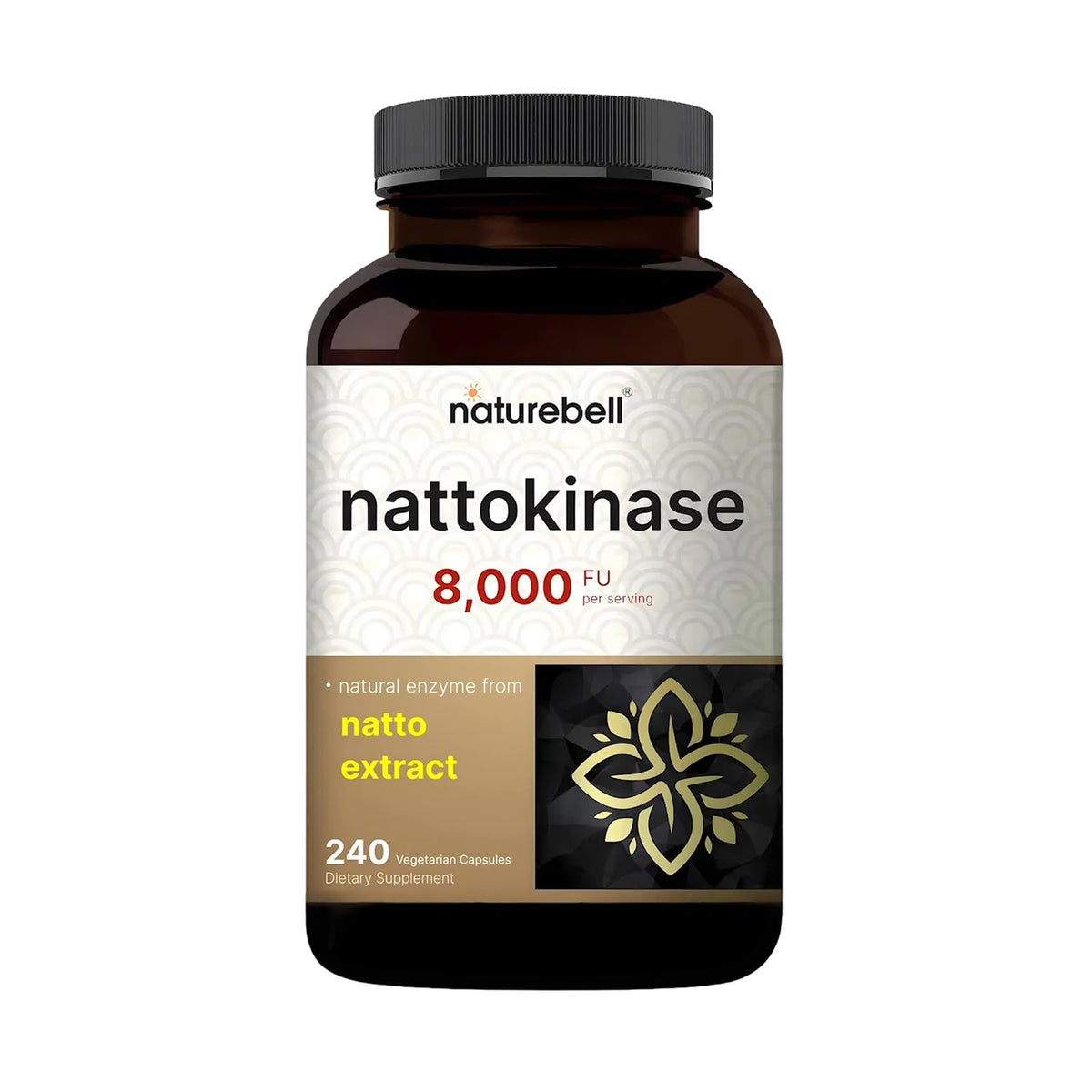 NatureBell Nattokinase botella, suplemento para la circulación diaria.