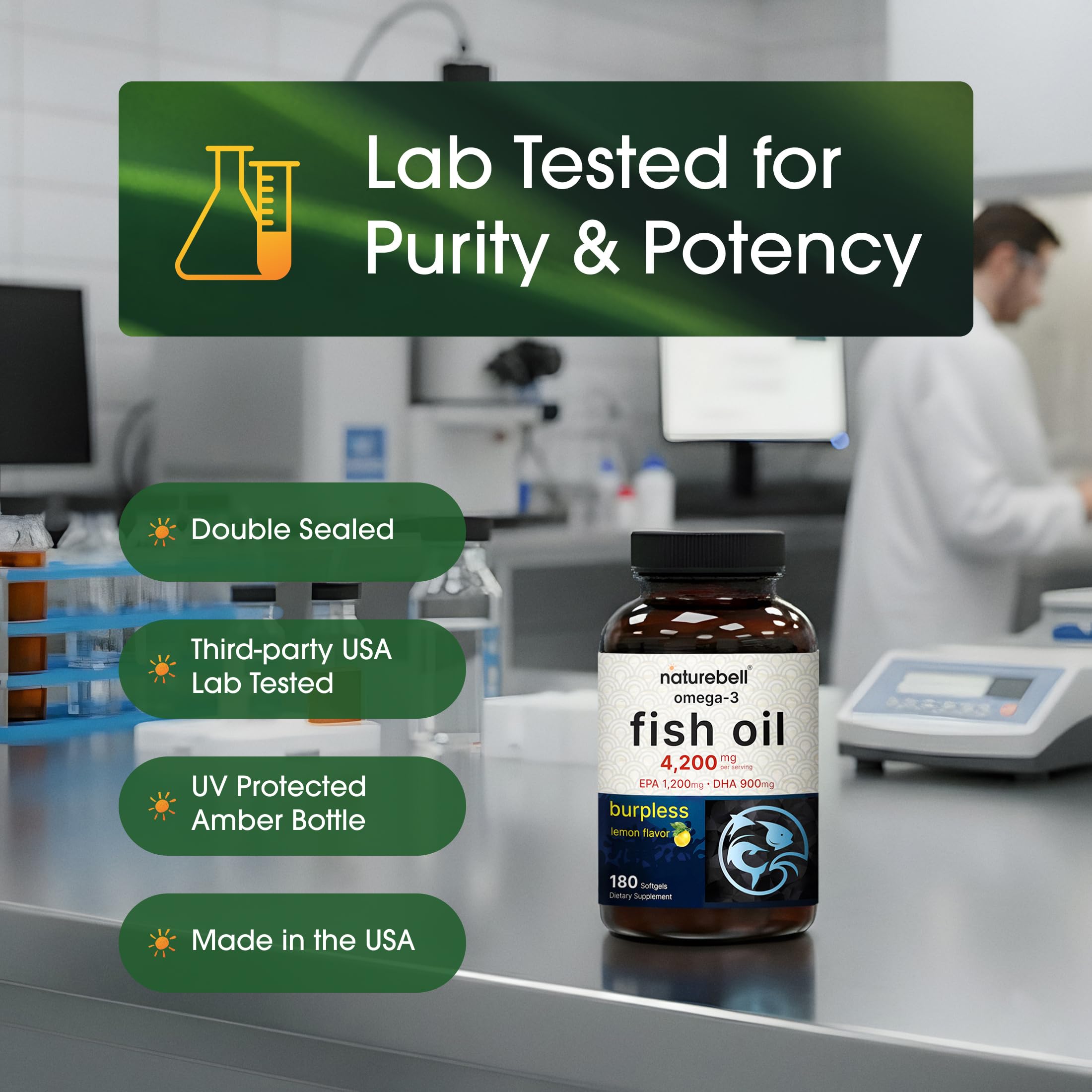 NatureBell Omega-3 ingredientes de alta calidad para tu salud.