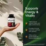NatureBell Panax Ginseng Rojo Coreano, dosis diaria, apoyo potencial a la energía cotidiana.