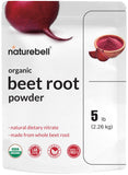 NatureBell Polvo de Remolacha Orgánico, empaque de 5 libras para almacenamiento diario.