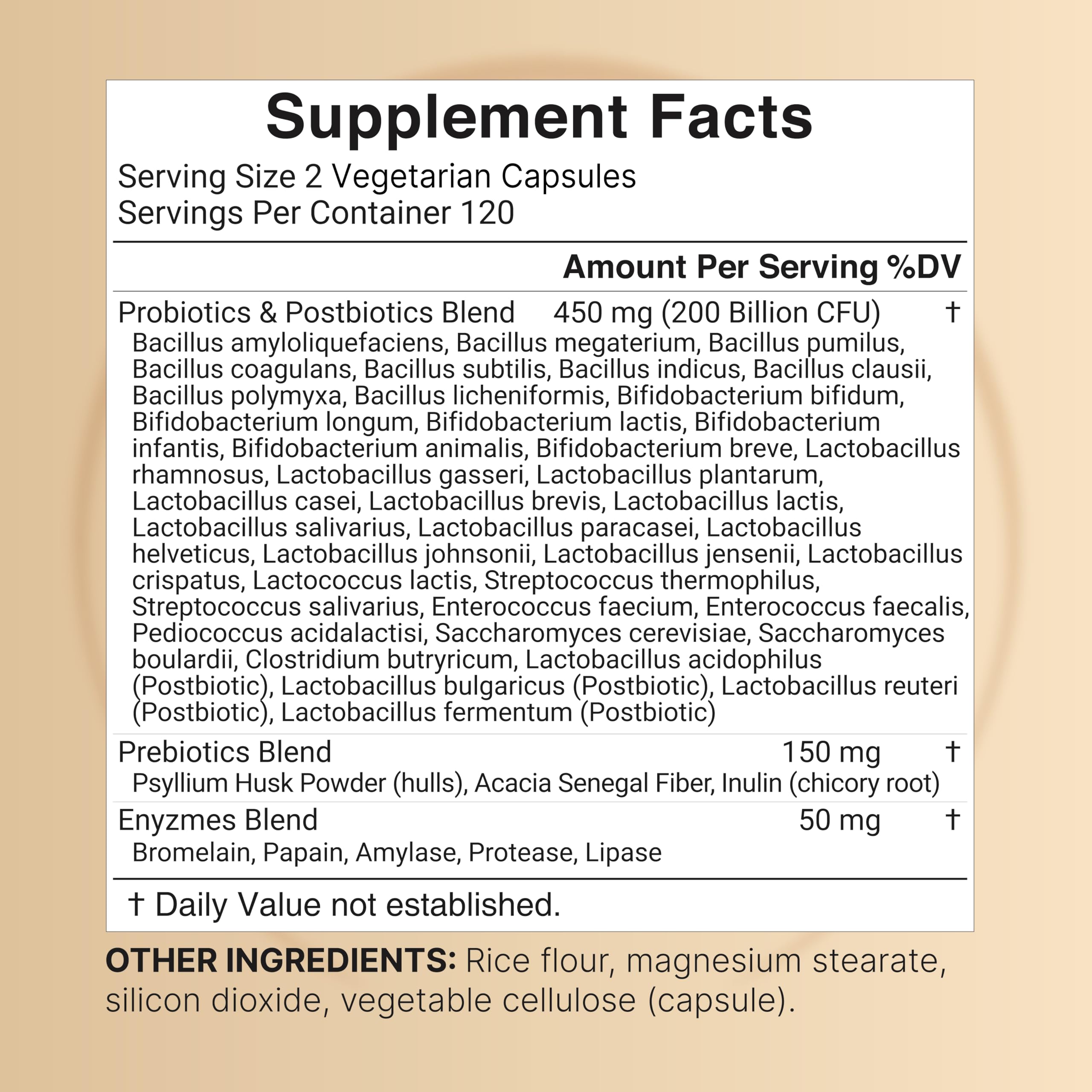 Etiqueta NatureBell Probiótico con 40 cepas para salud intestinal diaria.