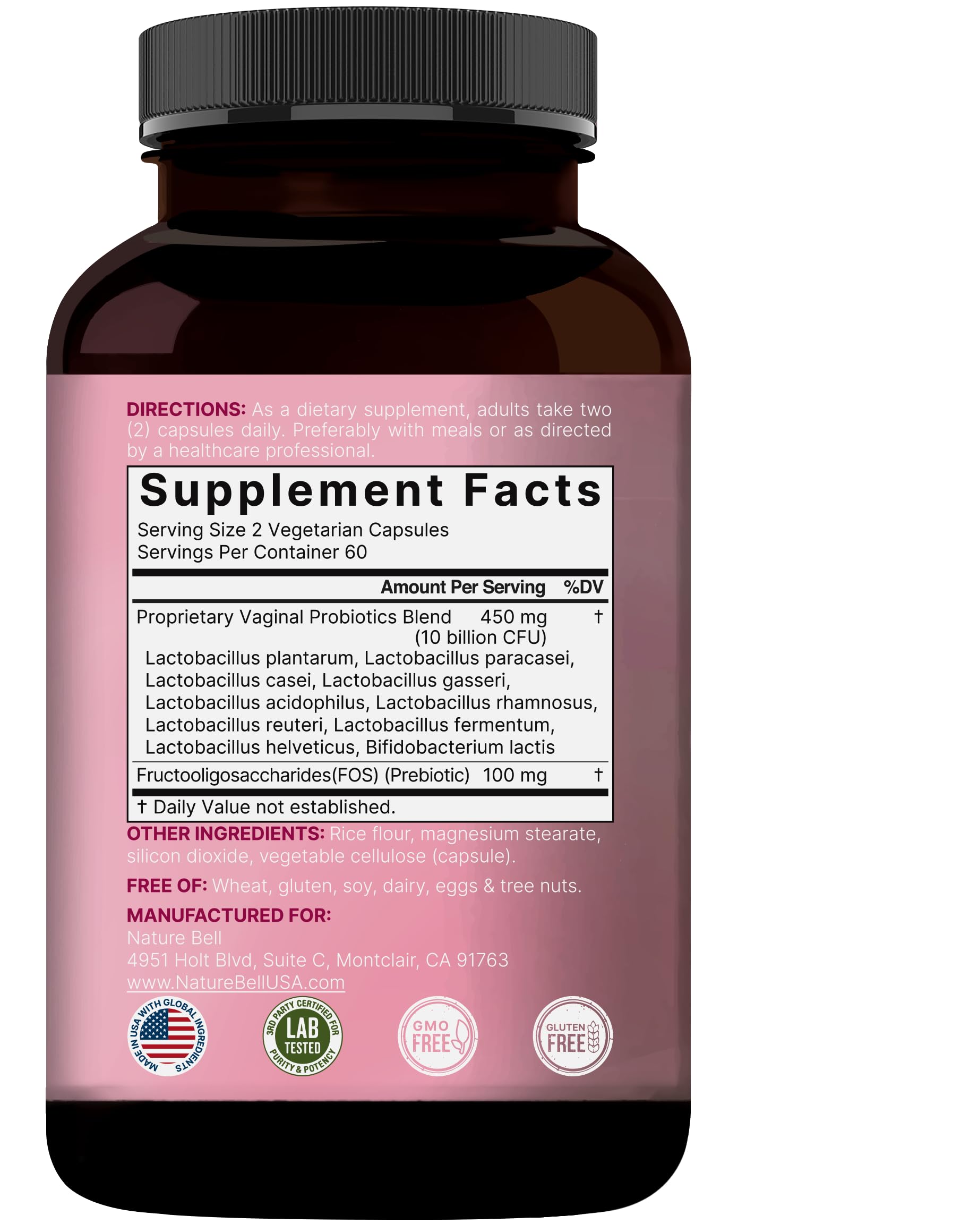 NatureBell uso diario para apoyo suave del equilibrio vaginal.