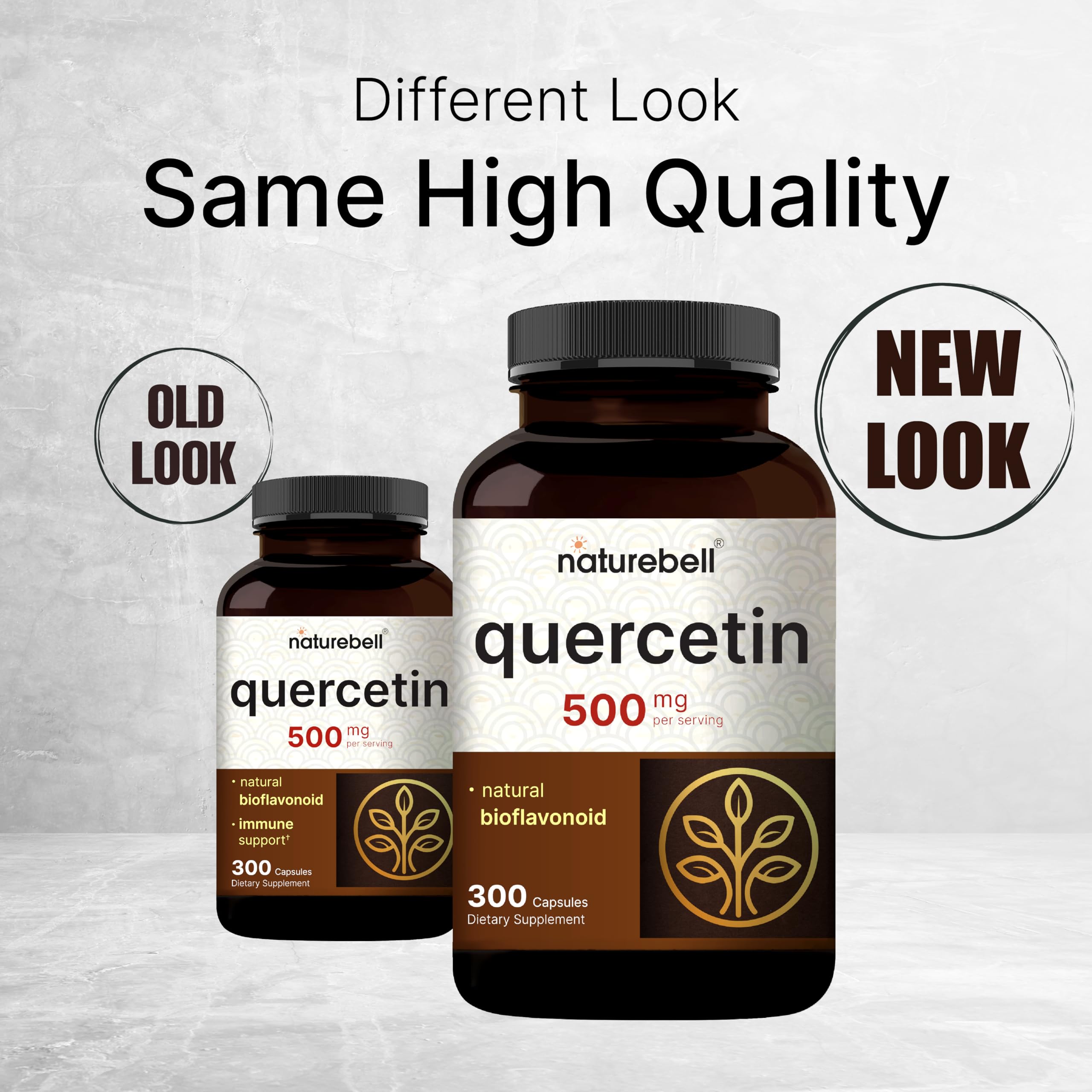 Etiqueta clara en frasco NatureBell Quercetina 500mg para identificar ingredientes