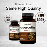 Etiqueta clara en frasco NatureBell Quercetina 500mg para identificar ingredientes