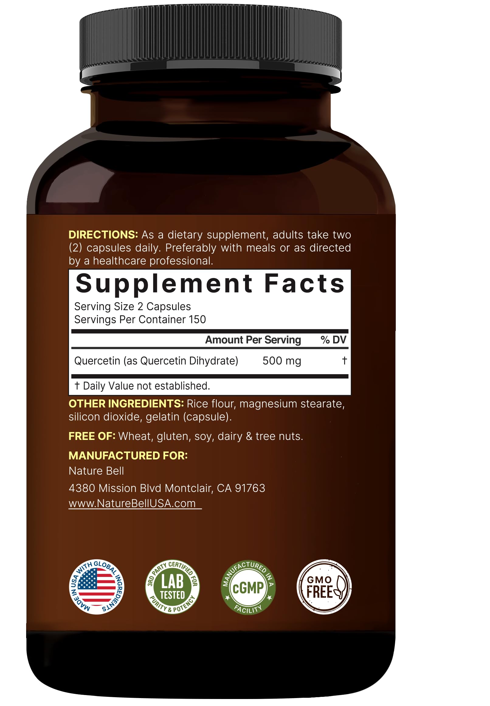Ingrediente Sophora japonica en NatureBell Quercetina 500mg