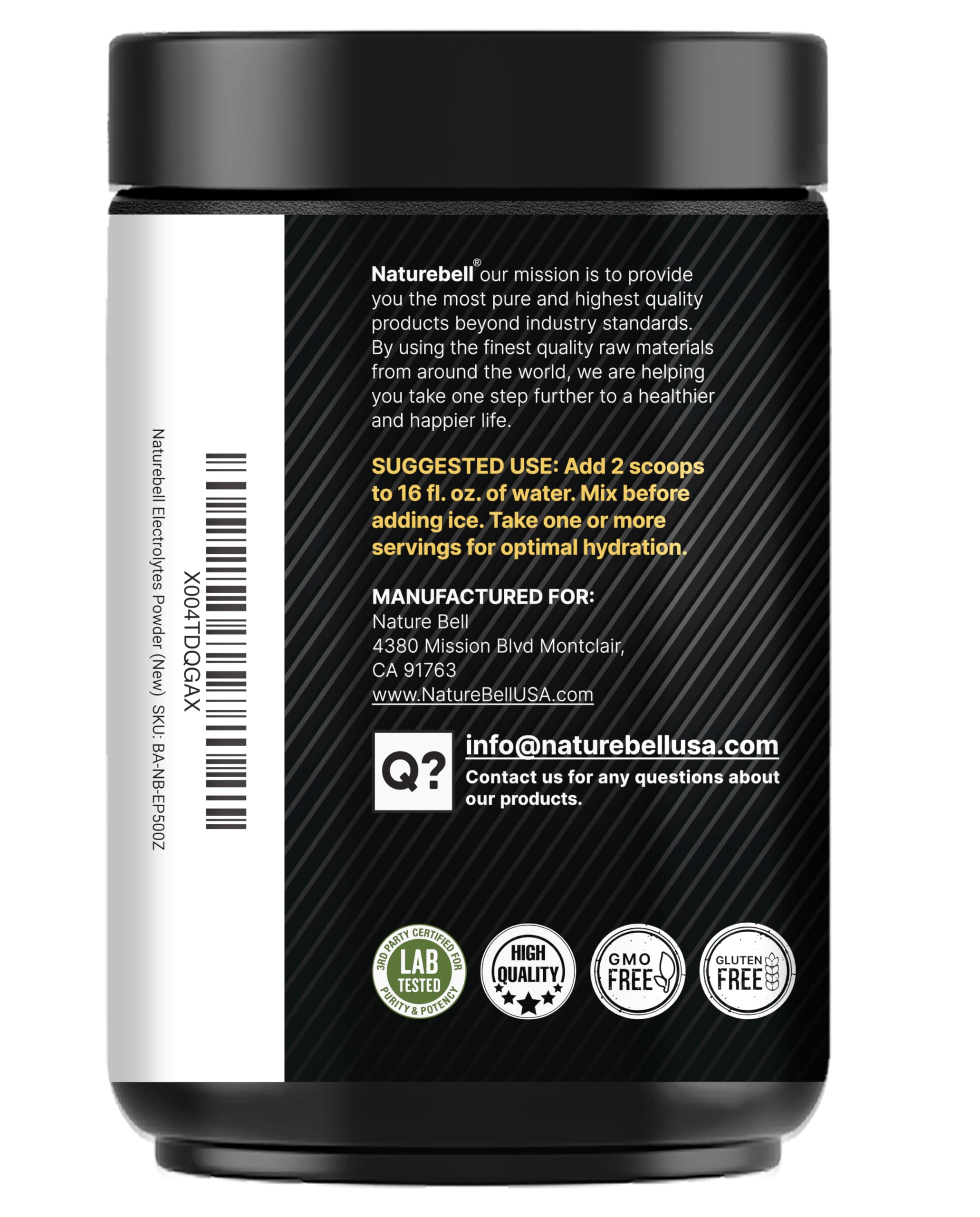 NatureBell Sport Electrolytes con agua de coco y vitaminas para energía diaria.
