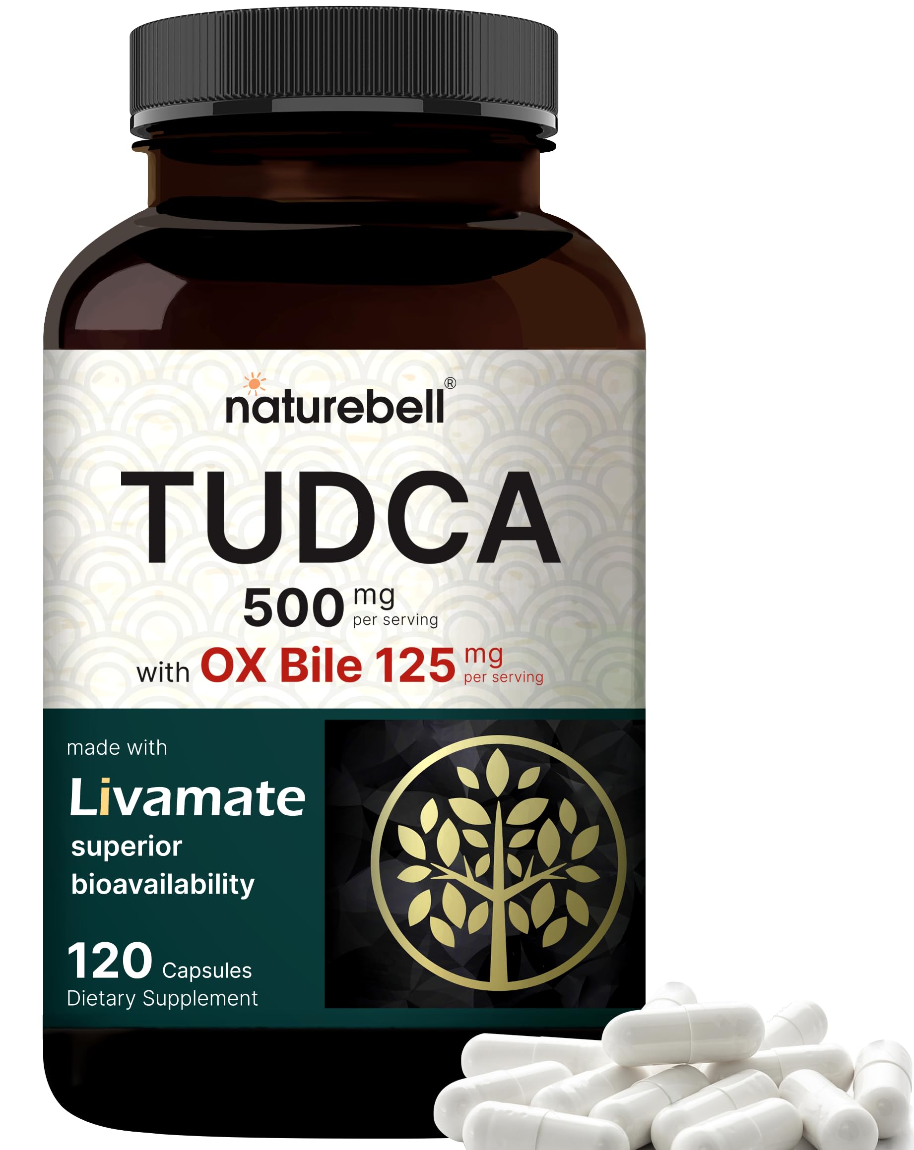 NatureBell TUDCA 500 mg en envase muestra posible apoyo a la salud hepática