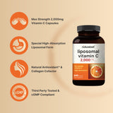 NatureBell Liposomal Vitamina C protege la vitamina C en el tracto digestivo para mejor retención.