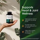 NatureBell Vitamina K Complejo: enfoque en salud ósea y cardiovascular para uso diario.
