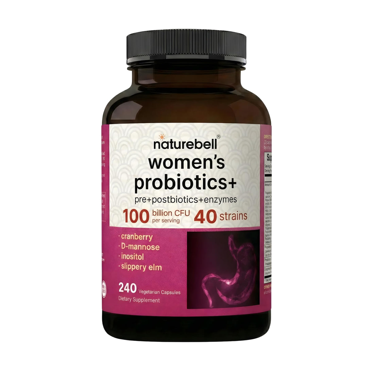NatureBell Probióticos+ para Mujeres cápsulas en frasco para digestión diaria