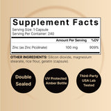 NatureBell Zinc Picolinato 100 mg, botella, opción conveniente para uso diario.