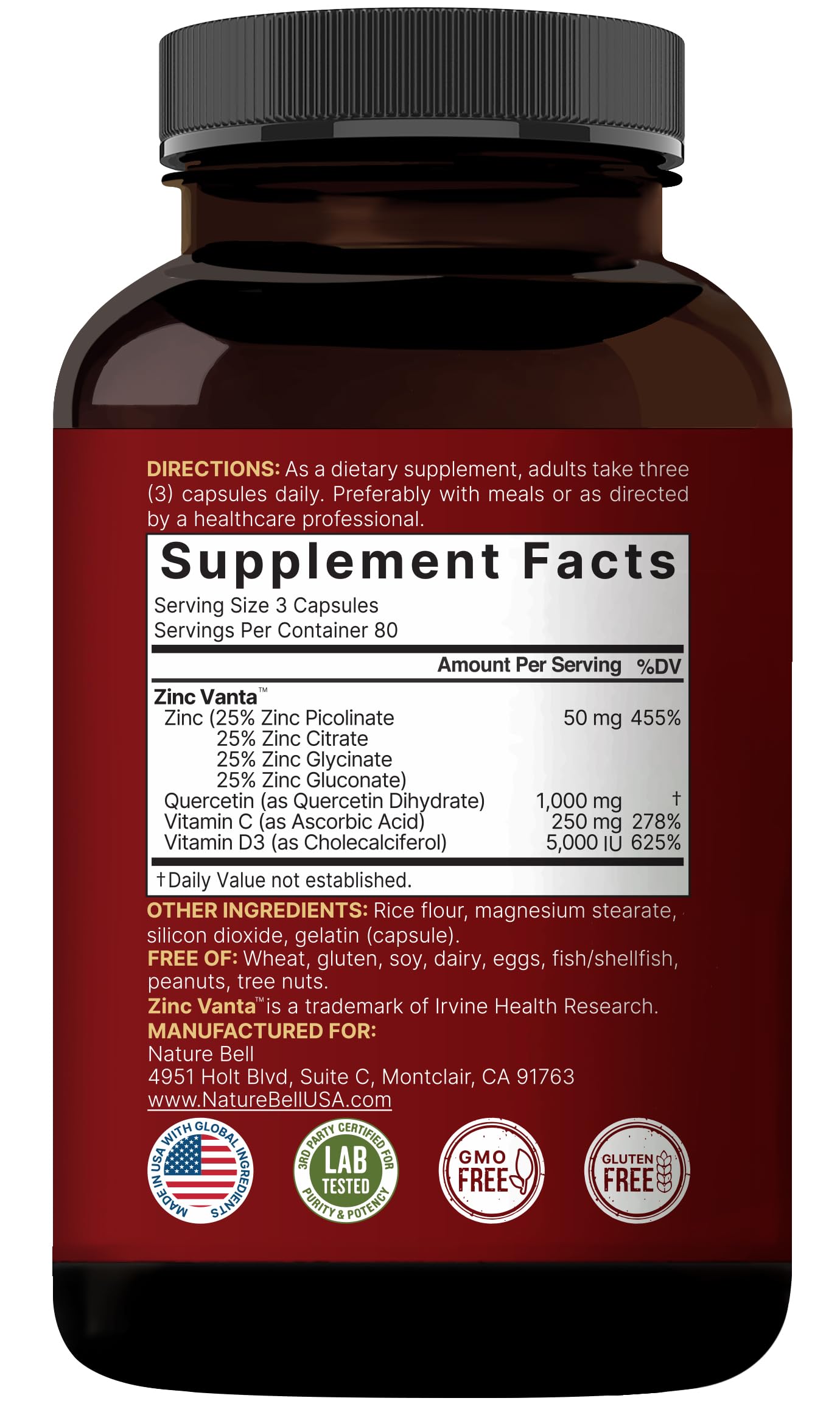 NatureBell Zinc Quercetina: uso recomendado en rutina diaria