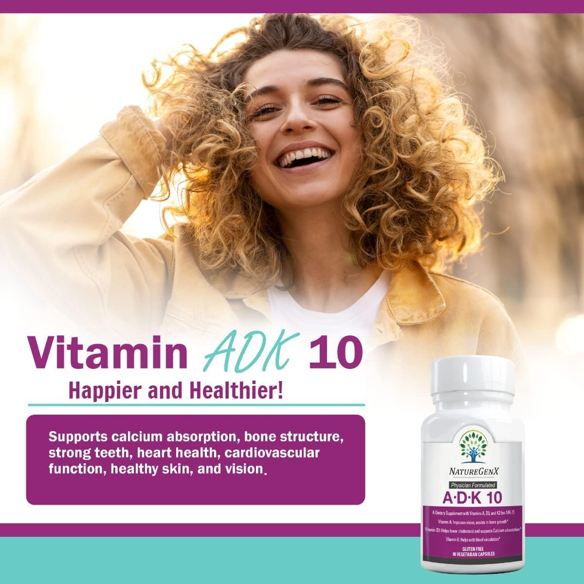 NatureGenX ADK10 dosis diaria: una cápsula para rutina simple.