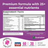 NatureGenX Methyl Prenatal cápsulas fáciles de tragar, absorción eficiente.