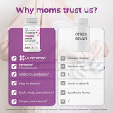 NatureGenX Methyl Prenatal etiqueta de ingredientes clara, destacando nutrientes esenciales para mamá.