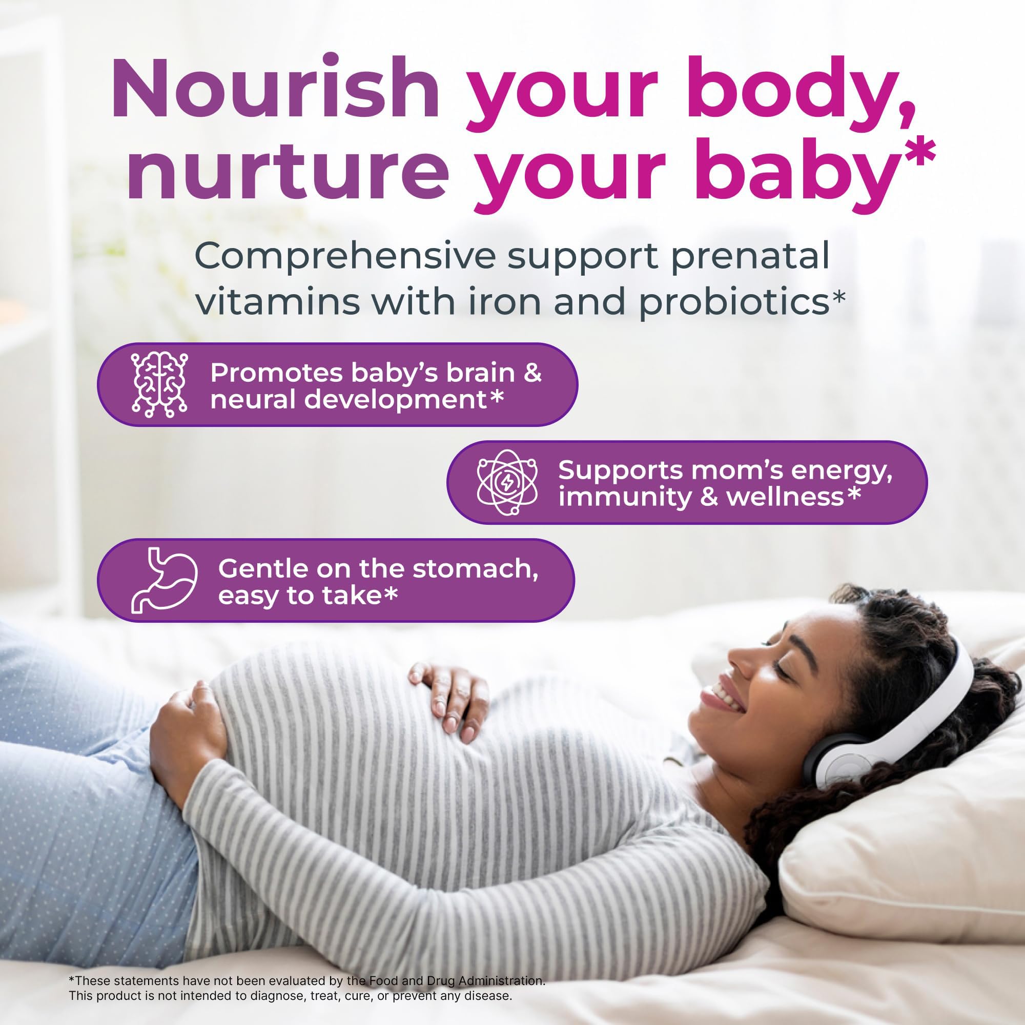 NatureGenX Methyl Prenatal probióticos 40 mil millones CFU, apoyo digestivo suave.