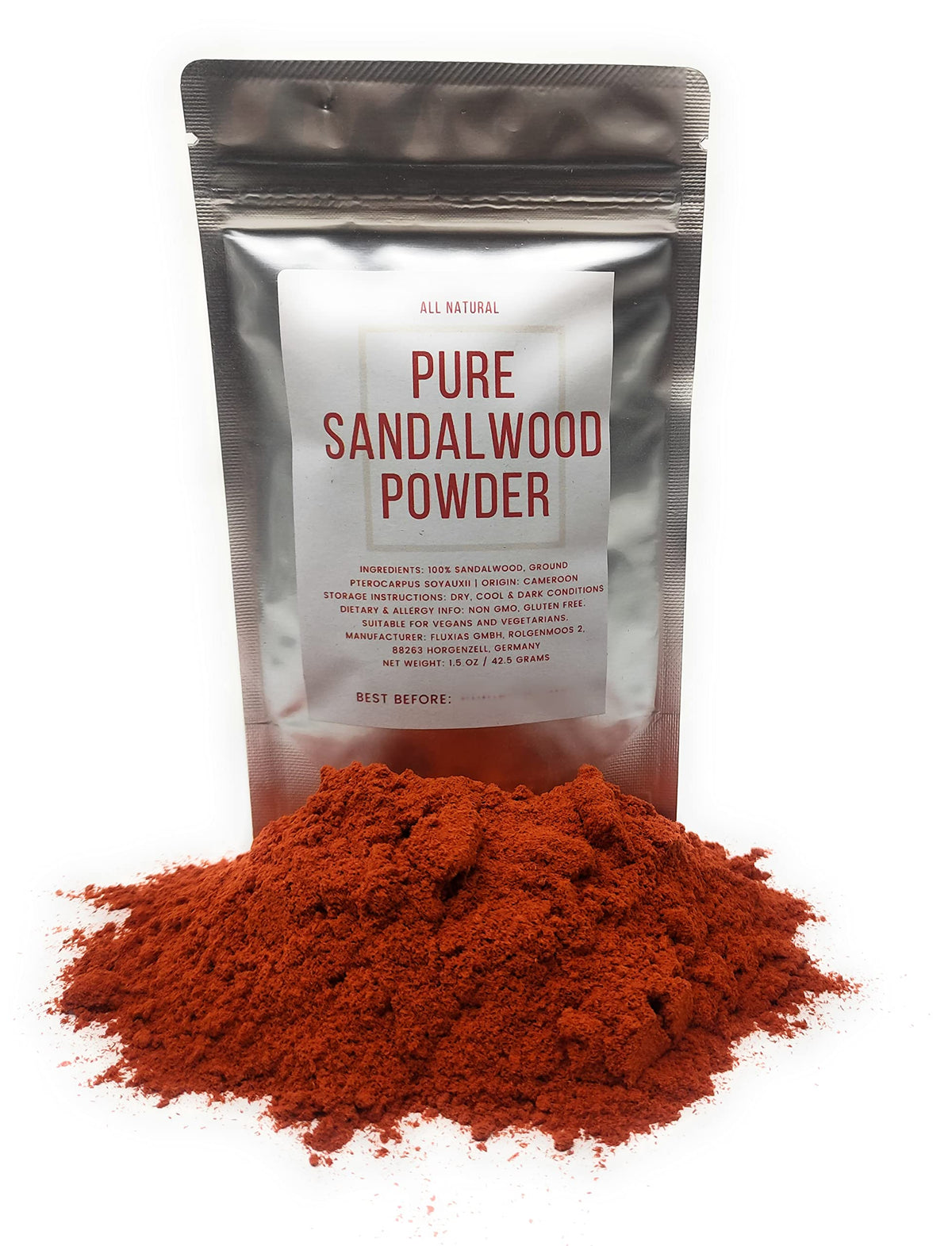 Naturegrail polvo de sándalo rojo en taza para infusión aromática
