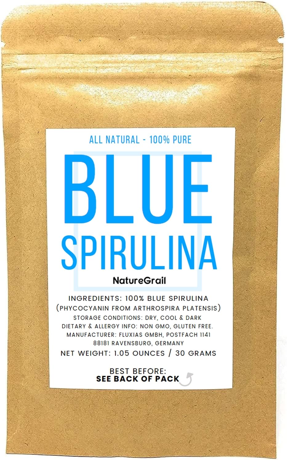 Naturegrail polvo spirulina azul: colorante natural para comidas vibrantes y neutras.