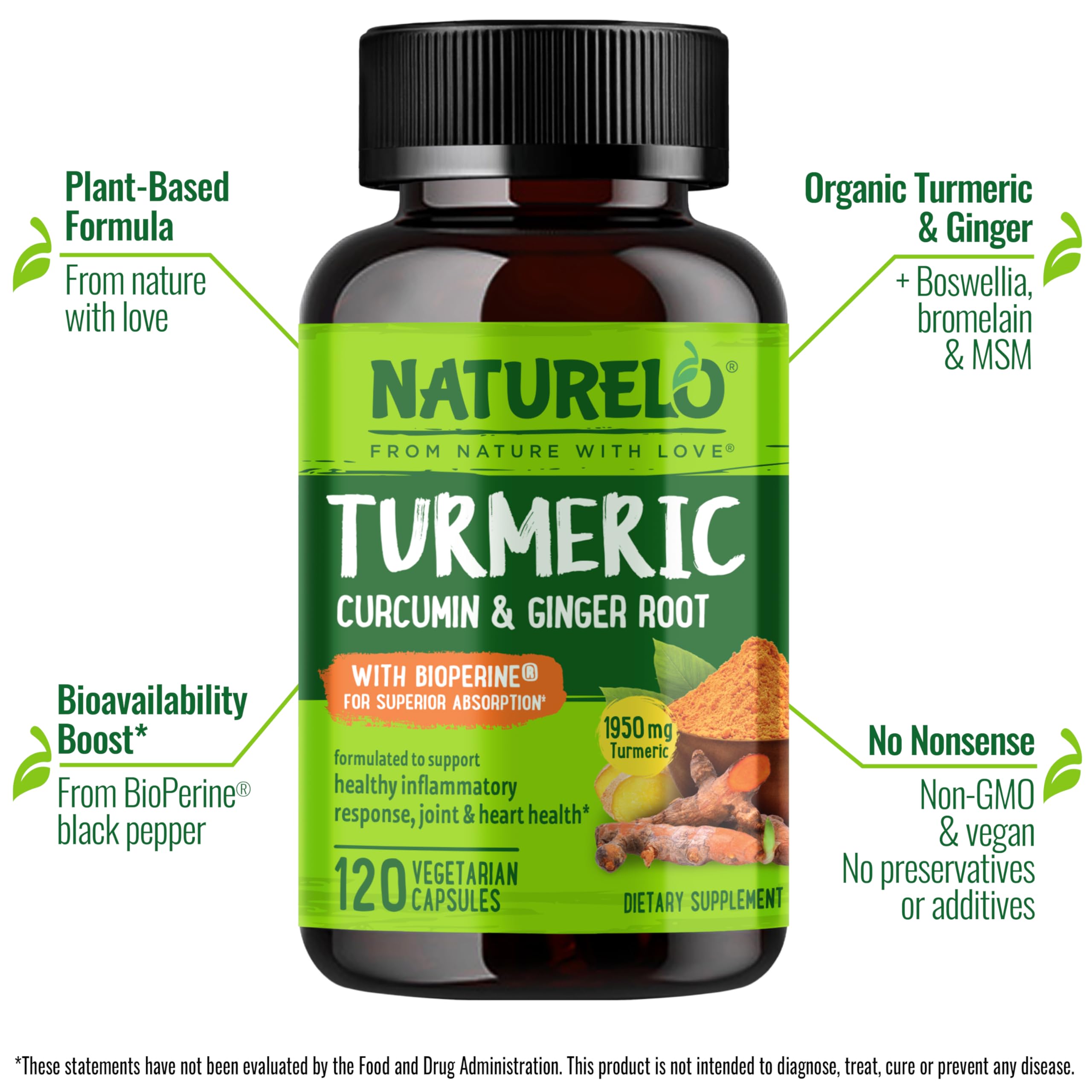 NATURELO BioPerine, cápsulas, favorece absorción y biodisponibilidad.