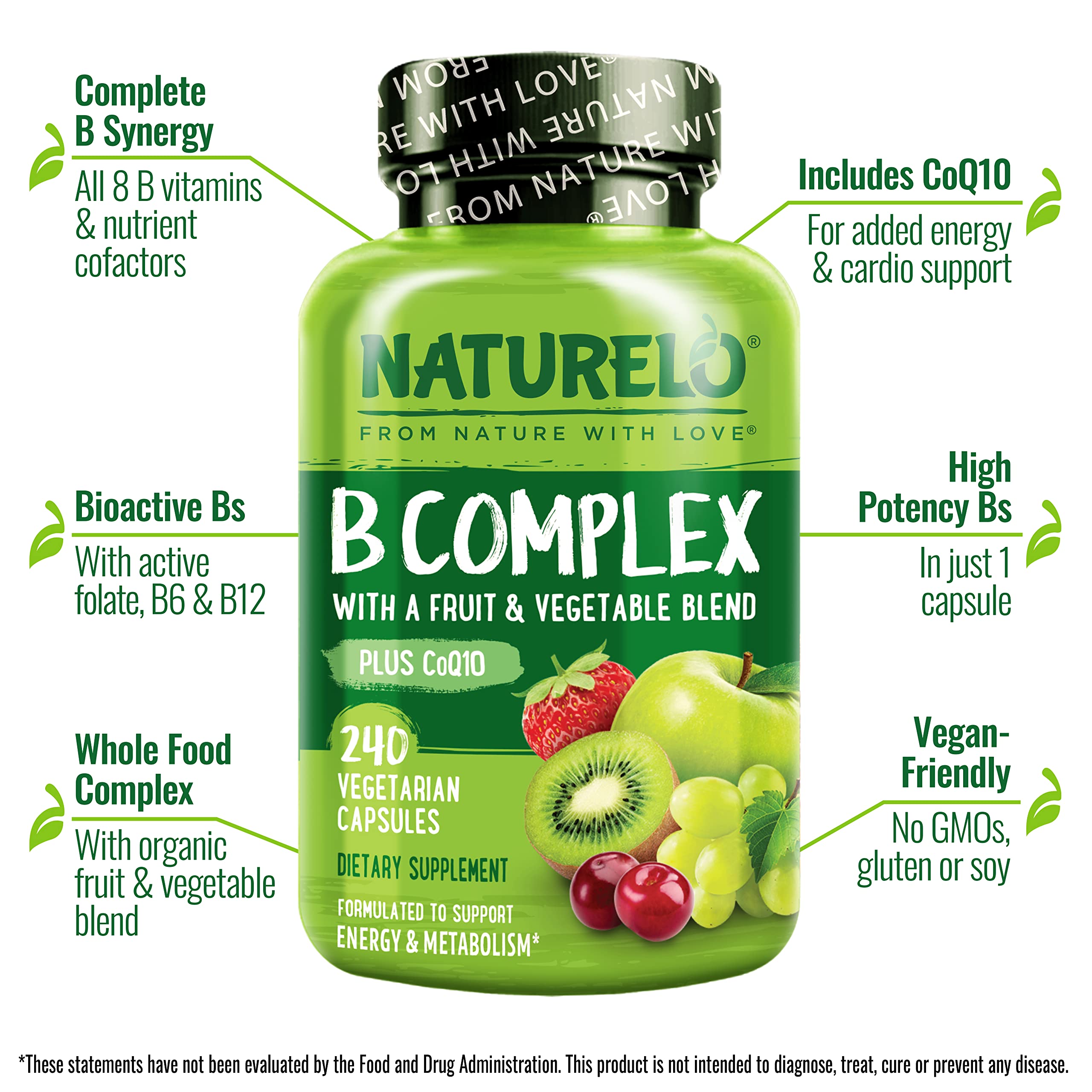 Naturelo Completo B con CoQ10 para vitalidad física sostenida.
