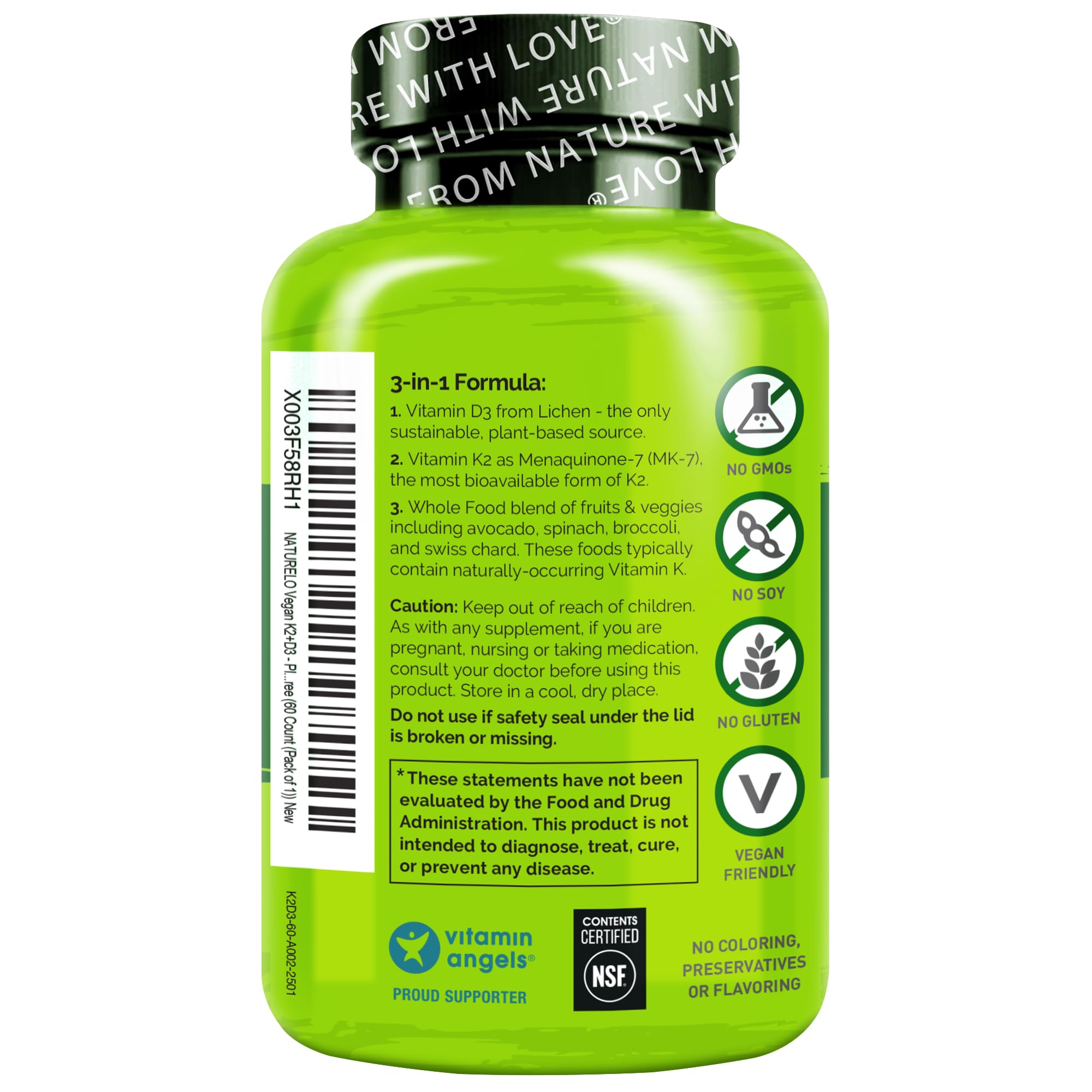 Naturelo 60 cápsulas por paquete de 2 para consumo prolongado