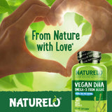 Cápsulas blandas Naturelo DHA, aroma neutro, uso diario saludable.