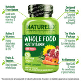 NATURELO etiqueta de ingredientes para adolescentes, destacan vitaminas vegetales y minerales biodisponibles.