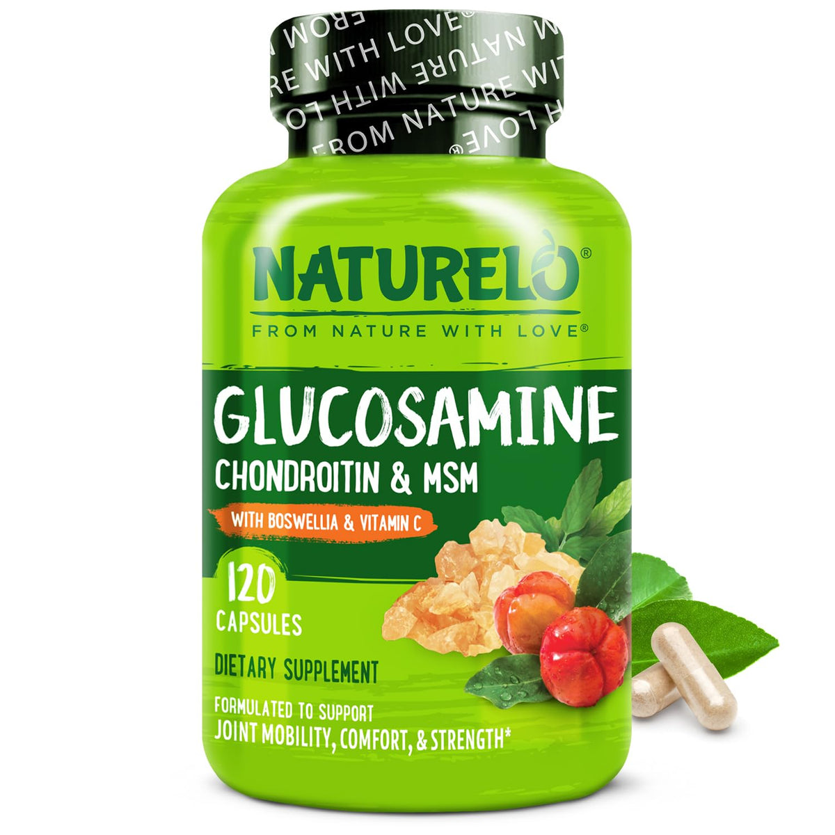 Naturelo glucosamina-condroitina-msm en botella para apoyo a articulaciones